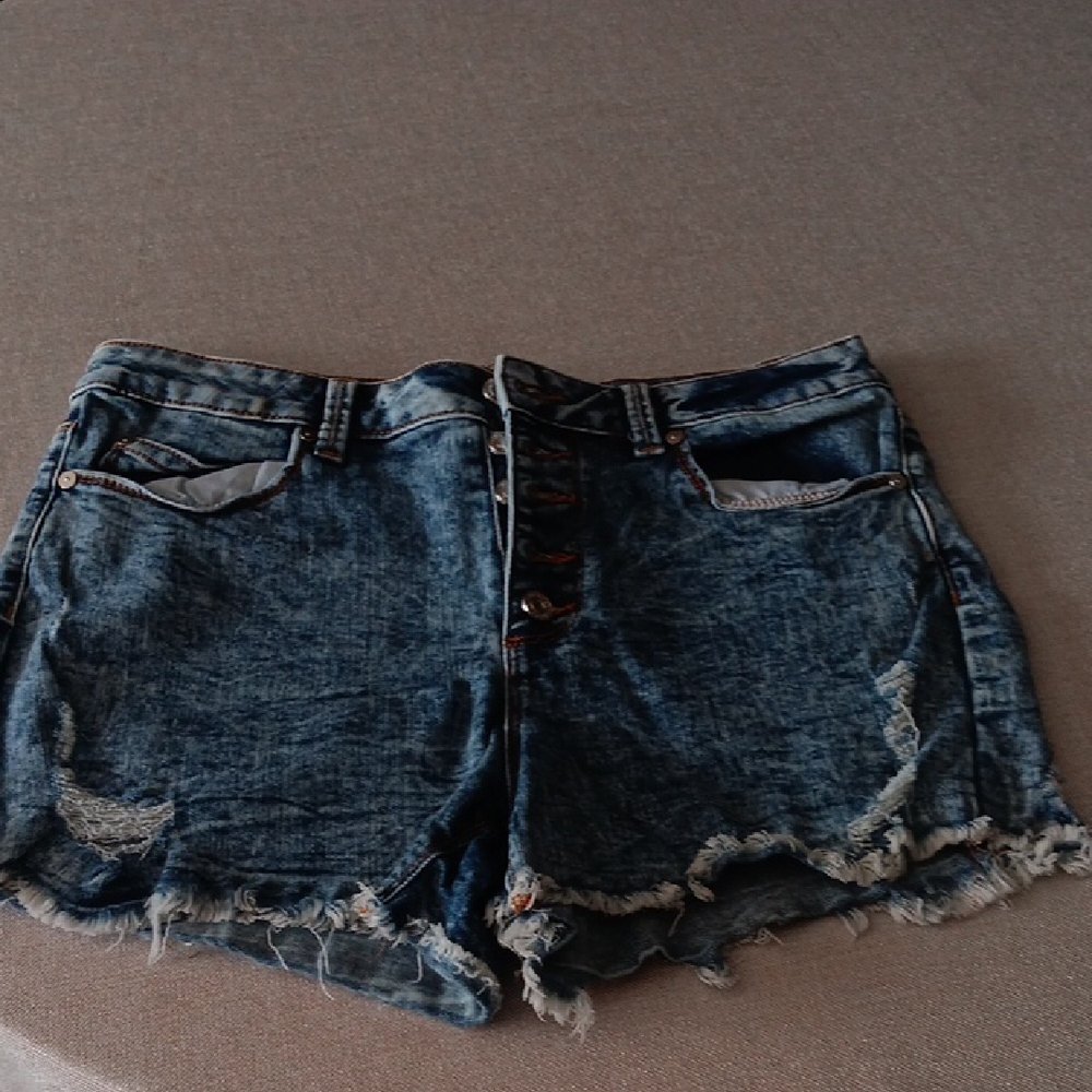 Indigo Rein Blue Distressed Jean Shorts